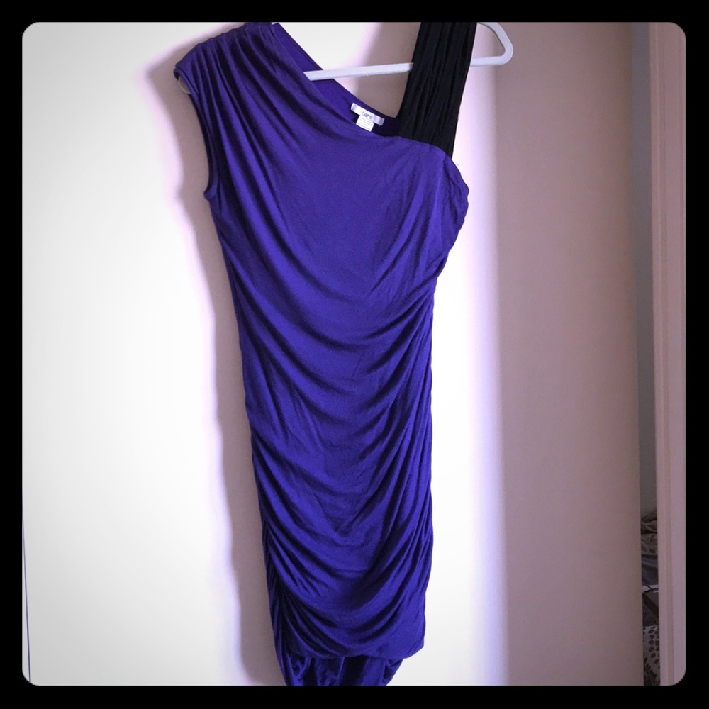 Purple rouched bodycon dress
